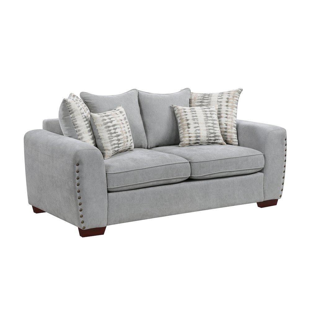 Hume Chenille Love Seat in Gray. Picture 1