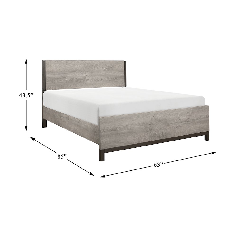 Zephyr Rubberwood Queen Bed in Light Gray. Picture 4