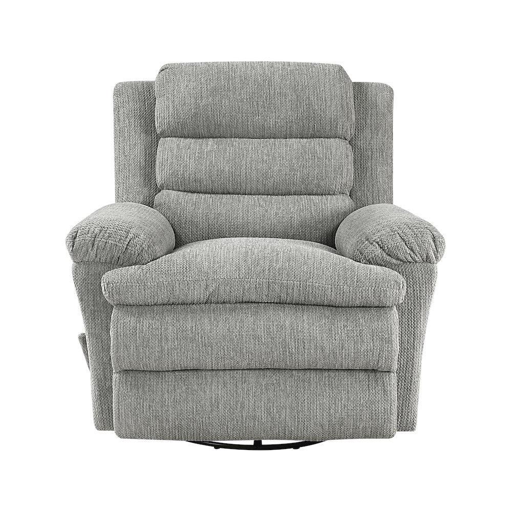 Oxford Microfiber Swivel Glider Reclining Chair in Gray. Picture 4
