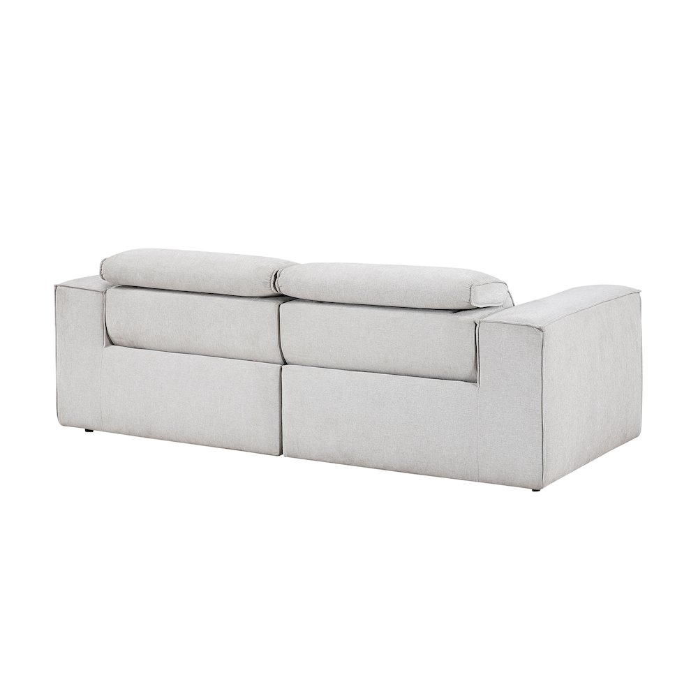 Phoebe Microfiber Power Double Reclining Love Seat in Light Gray. Picture 3