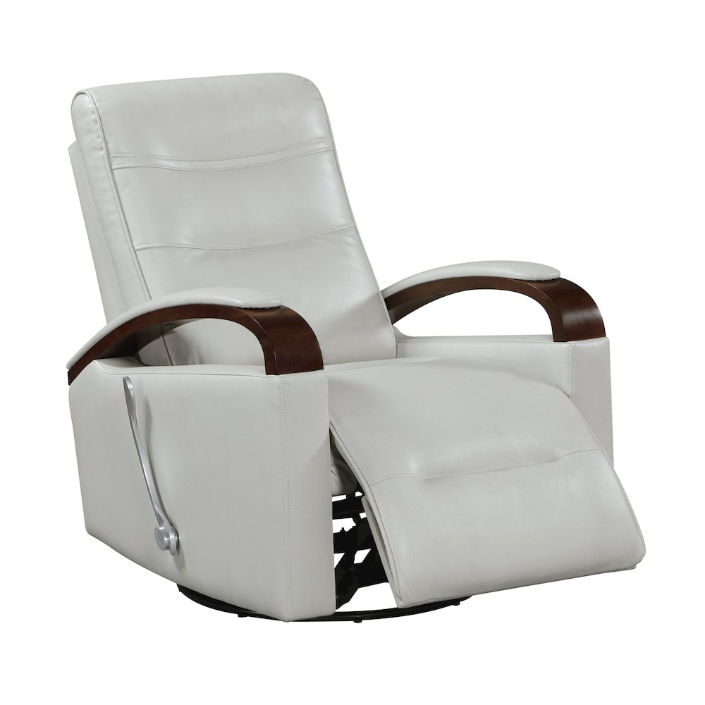 Margot Faux Leather Swivel Glider Reclining Chair in Smoke. Picture 7