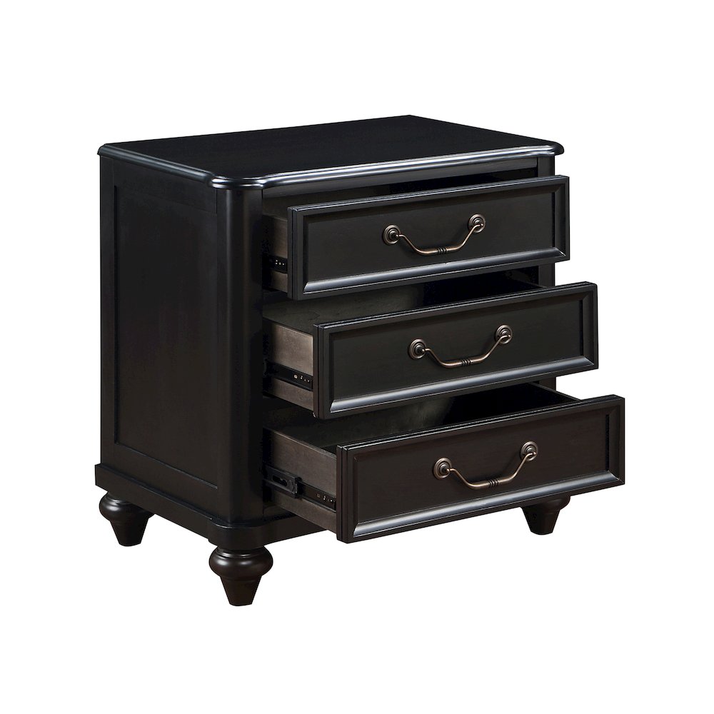 Herman Poplar Nightstand in Charcoal Brown. Picture 5