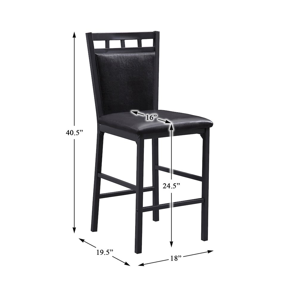 Olney Faux Marble Counter Height Dining Table Set (Set of 5) in Black. Picture 4