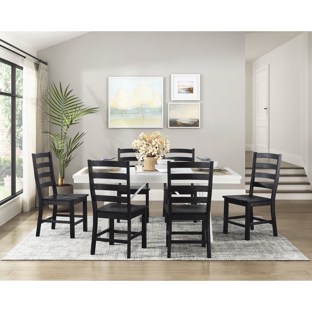 Redmond Wood Dining Room Side Chair, set of 2 in Black. Picture 2