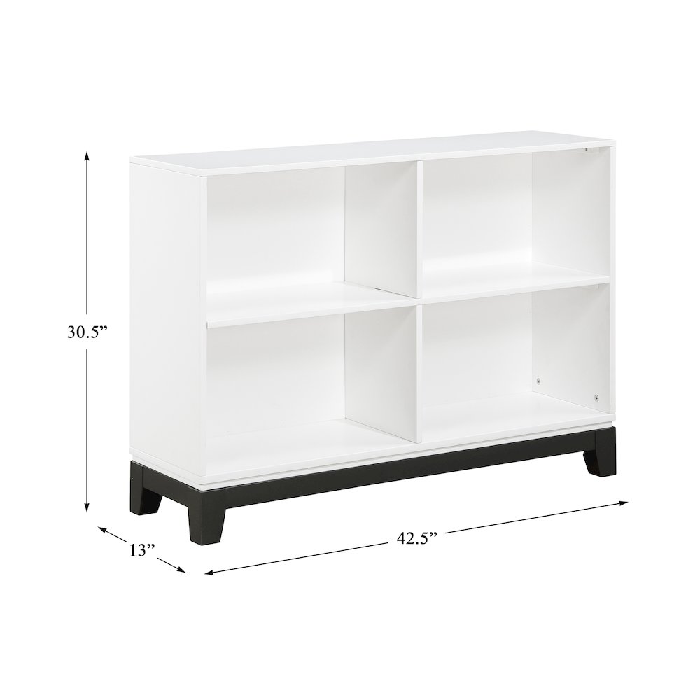 Garretson Acacia Bookcase in 2-Tone Finish (White and Metallic Gray). Picture 4