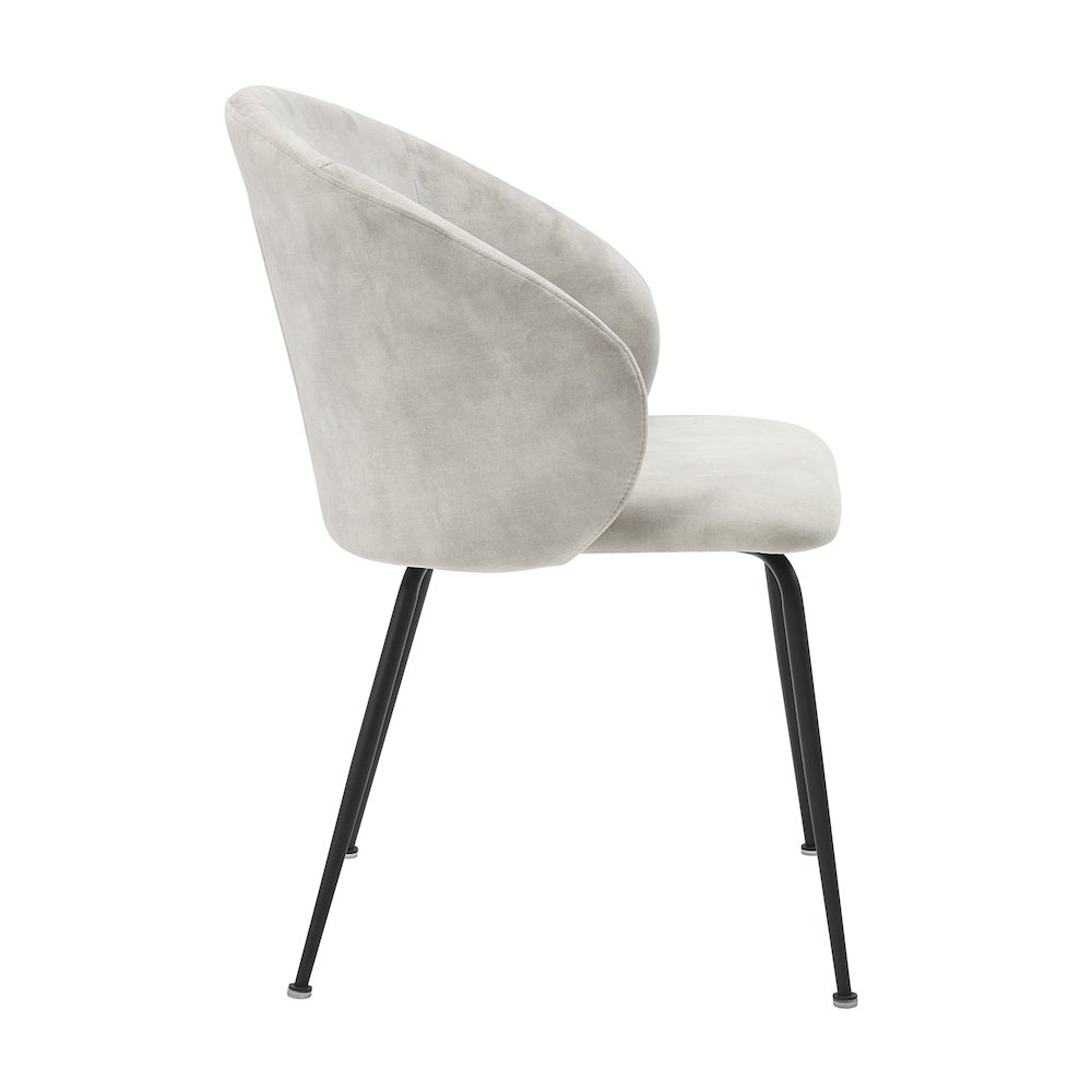 Cosimo Velvet Dining Room Side Chair, set of 2 in Beige. Picture 5