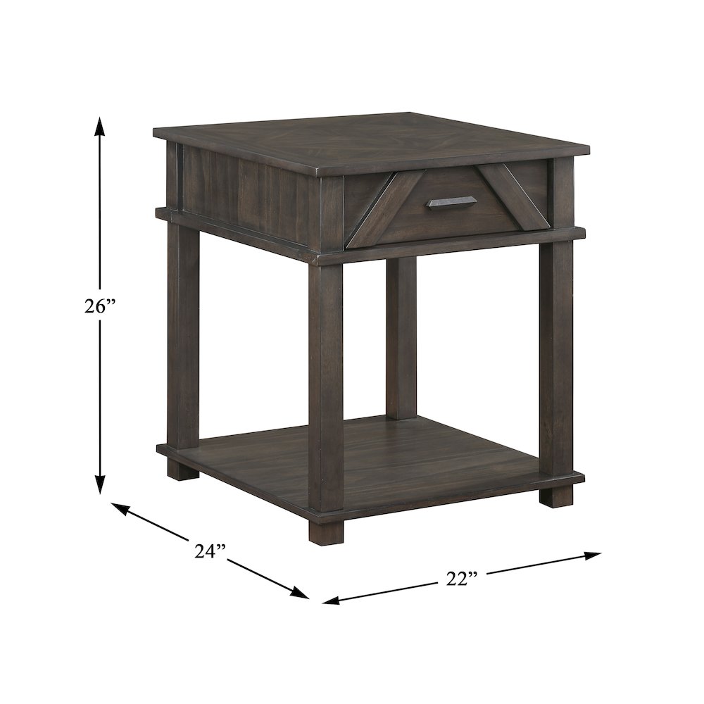 Lakeside Rubberwood End Table in Brown. Picture 4