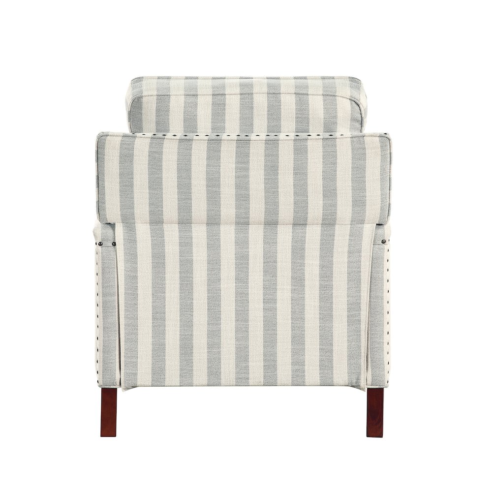 Landrum Textured PB Reclining Chair in Beige with Grayish Blue Stripe. Picture 3