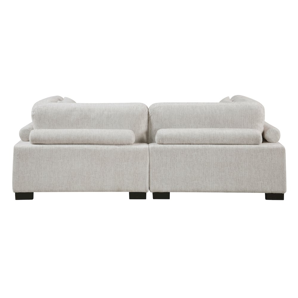 Corydon Microfiber Love Seat in Beige. Picture 3
