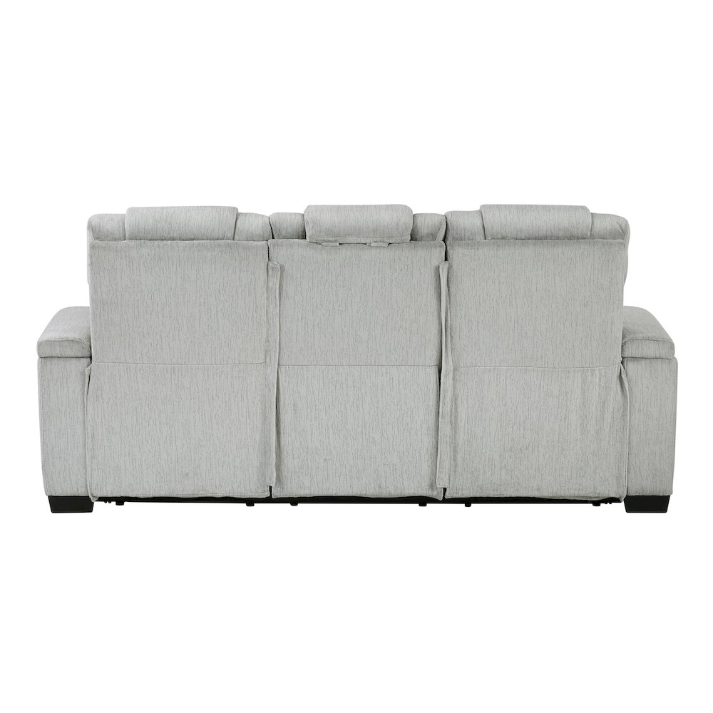 Ronan Microfiber 3pc Set: Sofa, Love, Chair in Light Gray. Picture 3