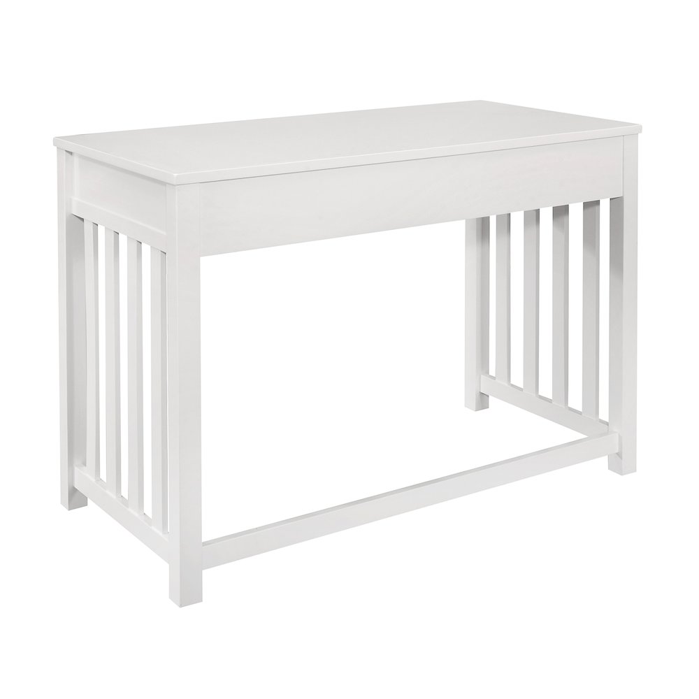Blanche Asian Hardwood Desk in White. Picture 3