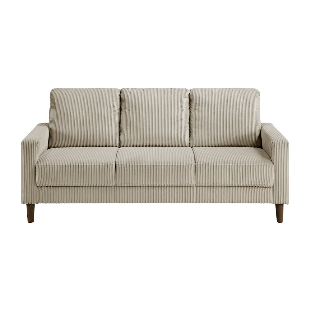 Crandall Corduroy 3pc Set: Sofa, Loveseat, Chair in Taupe. Picture 13