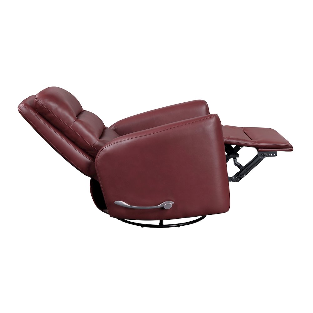 Dimitri Faux Leather Swivel Glider Reclining Chair in Red. Picture 11