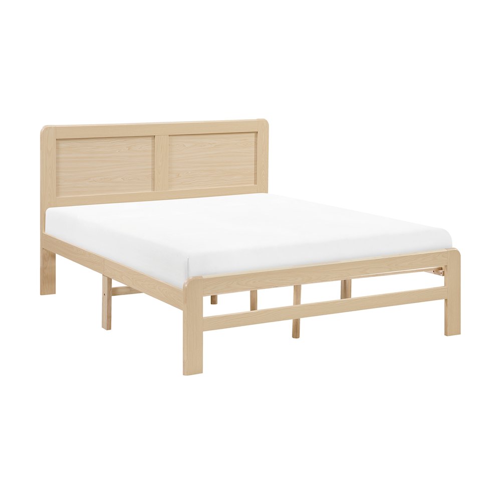Carter Asian Hardwood Full Platform Bed in Natural. Picture 1