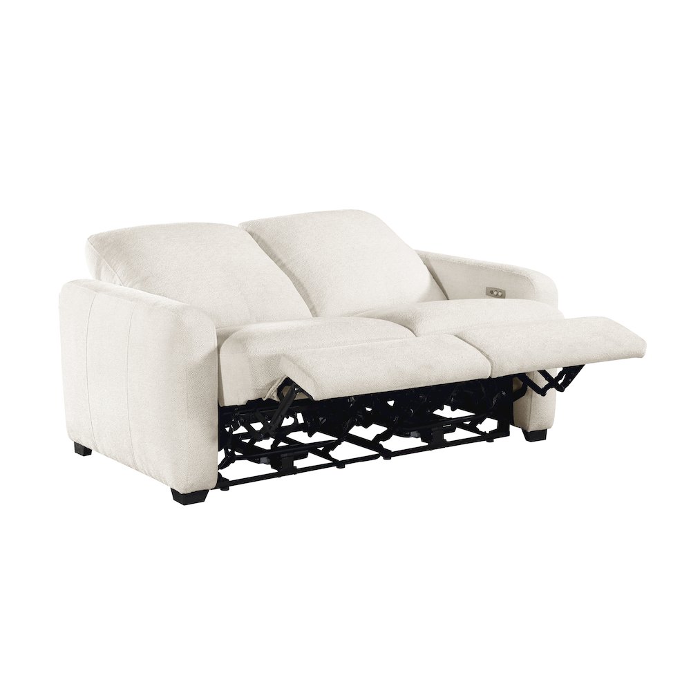 Vera Chenille Power Double Reclining Love Seat in Beige. Picture 6
