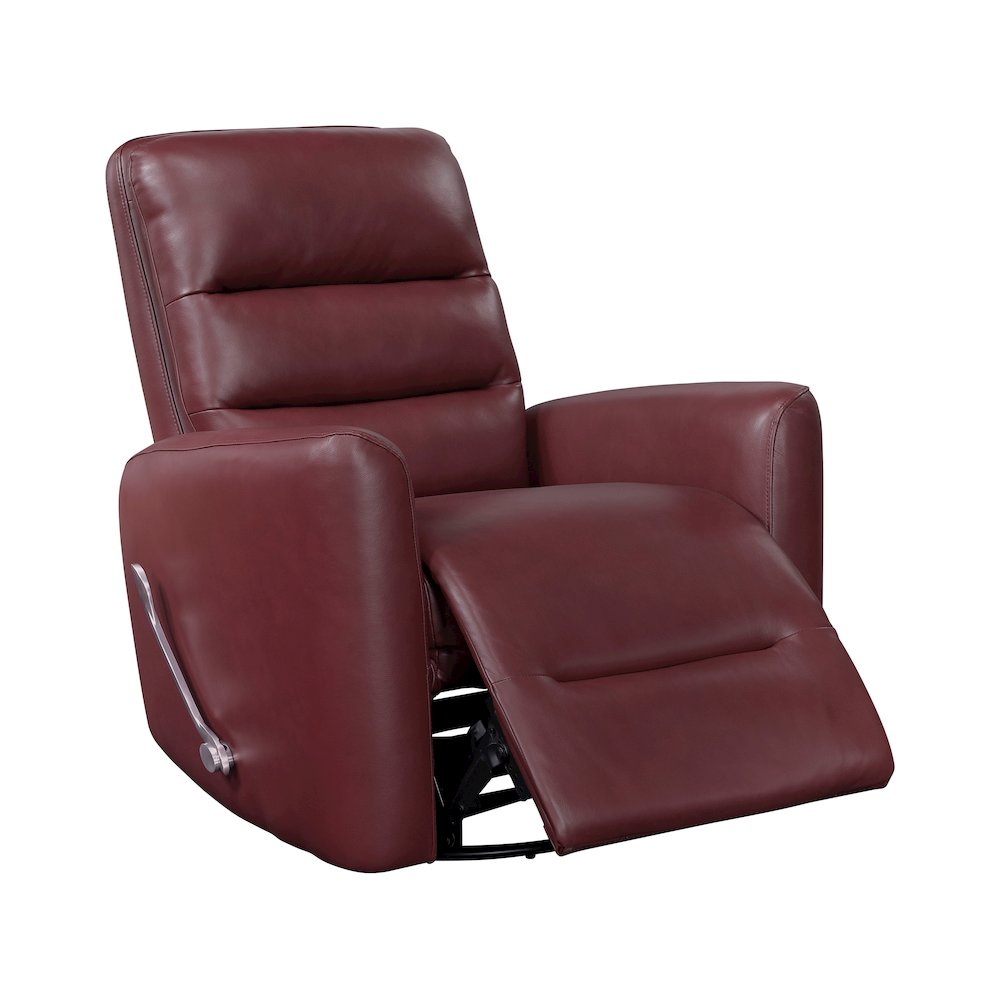 Dimitri Faux Leather Swivel Glider Reclining Chair in Red. Picture 8