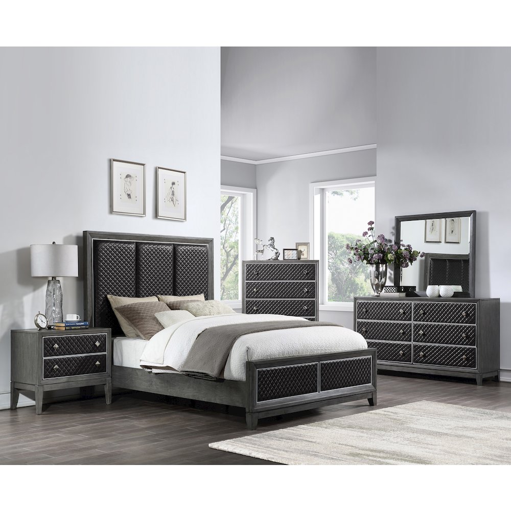 West End Poplar Nightstand in Wire-Brushed Gray. Picture 2