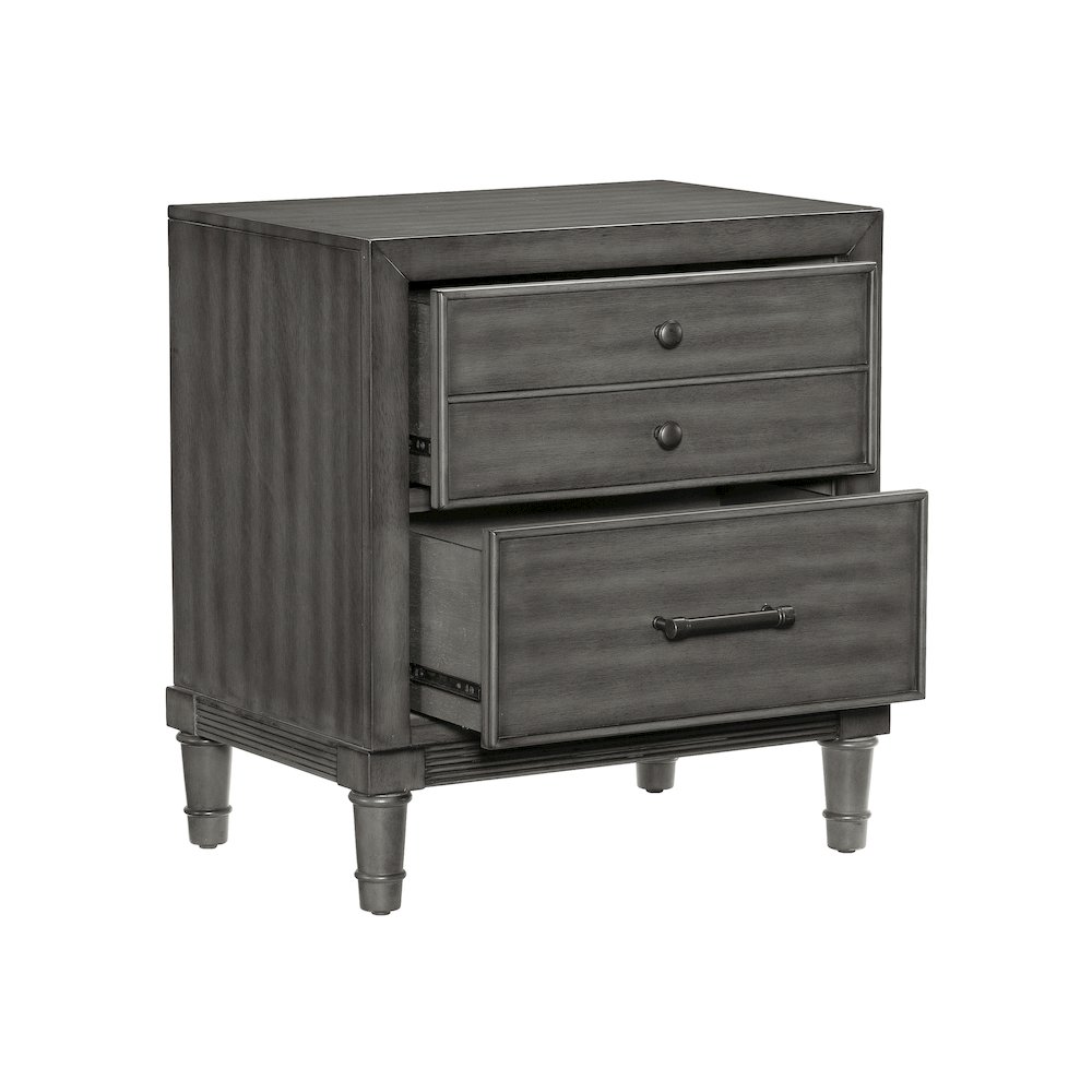 Wittenberry Asian Hardwood Nightstand in Gray. Picture 7