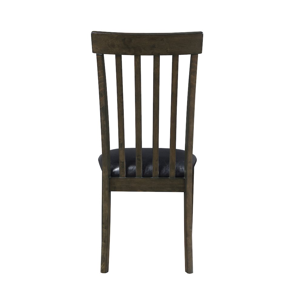 Rutland Faux leather Dining Room Side Chair, set of 2 in Espresso Finish. Picture 3