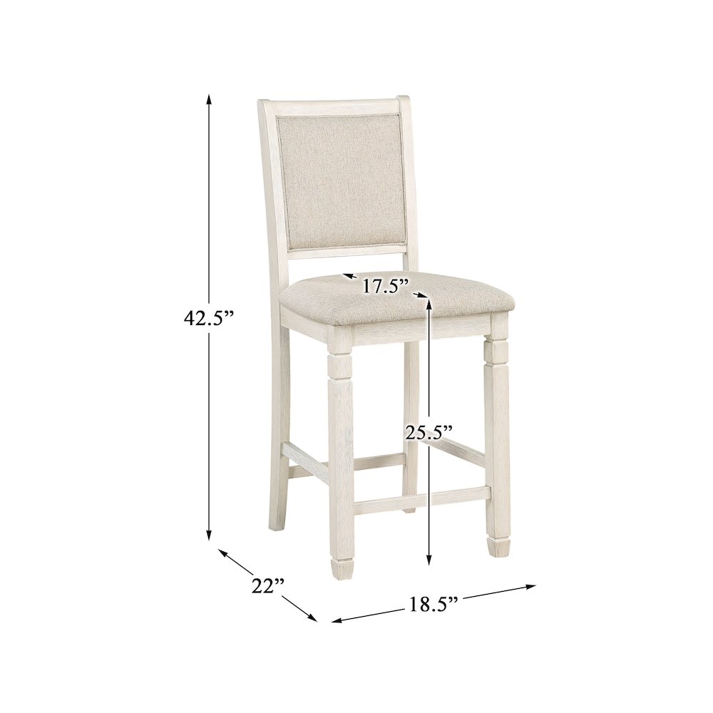 Asher Textured Counter Height Chair, set of 2 in Beige. Picture 4