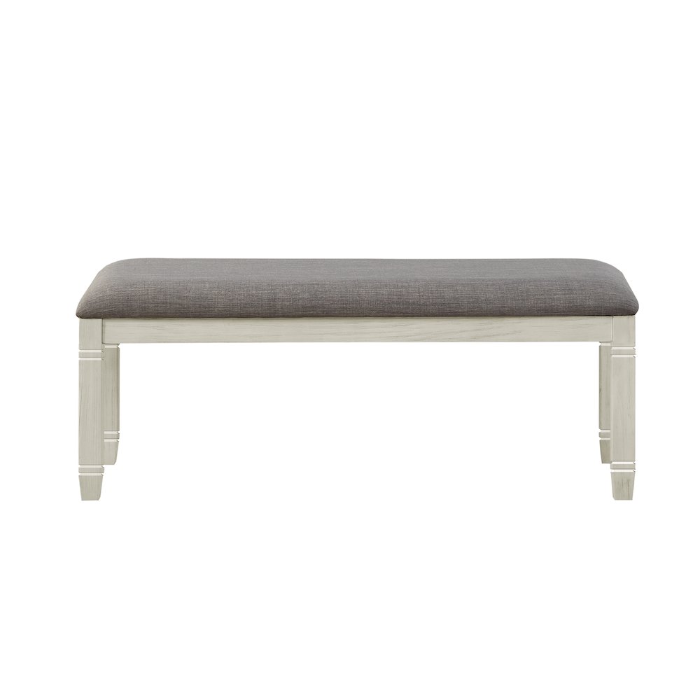 Granby Textured Dining Room Bench in Gray. Picture 3