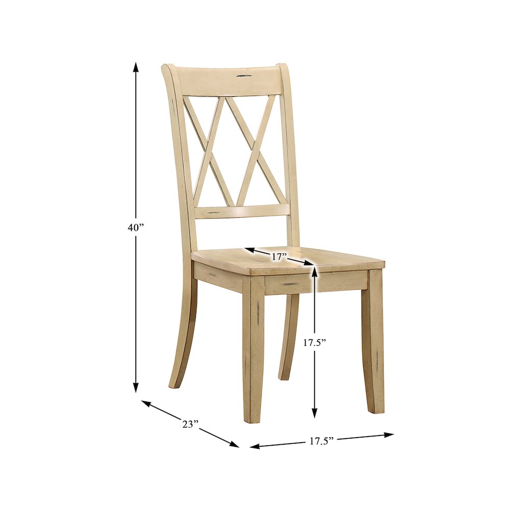 Janina Wood Dining Room Side Chair, set of 2 in Buttermilk. Picture 4