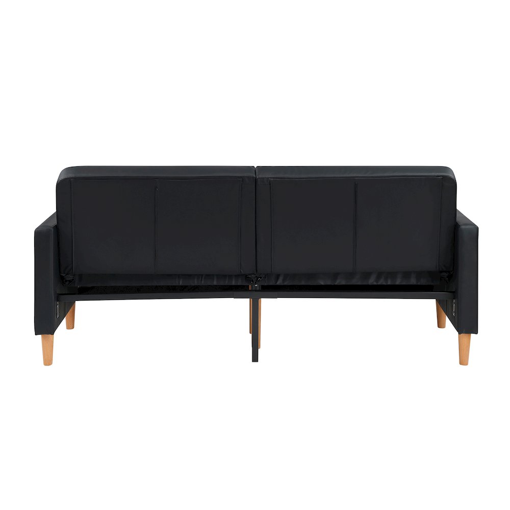 Carlton Faux Leather Elegant Lounger in Black. Picture 5