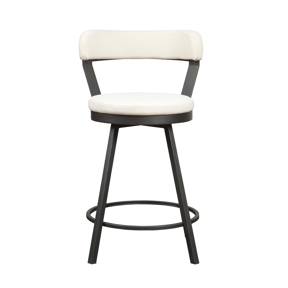 Appert Metal Swivel Counter Height Chair, set of 2 in White. Picture 5