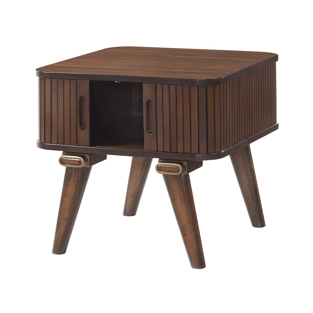 Monroe Asian Hardwood End Table in Mango. Picture 7
