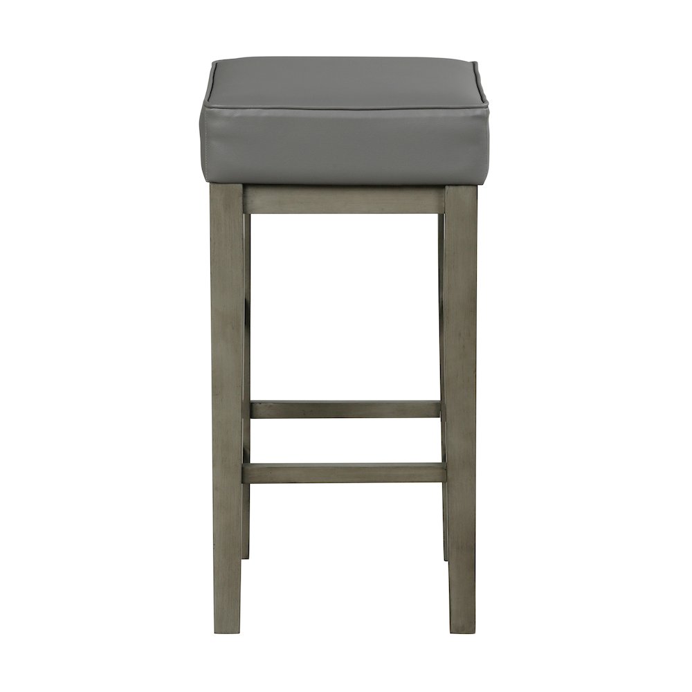 Pittsville Solid Wood 29" Height Square Stool, Set of 2 in Gray. Picture 3
