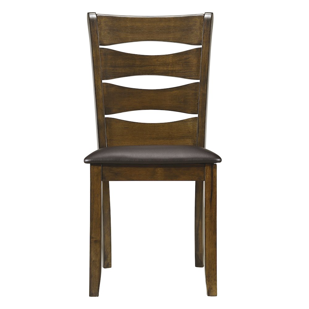 Darla Wood Dining Room Side Chair, set of 2 in Brown. Picture 3