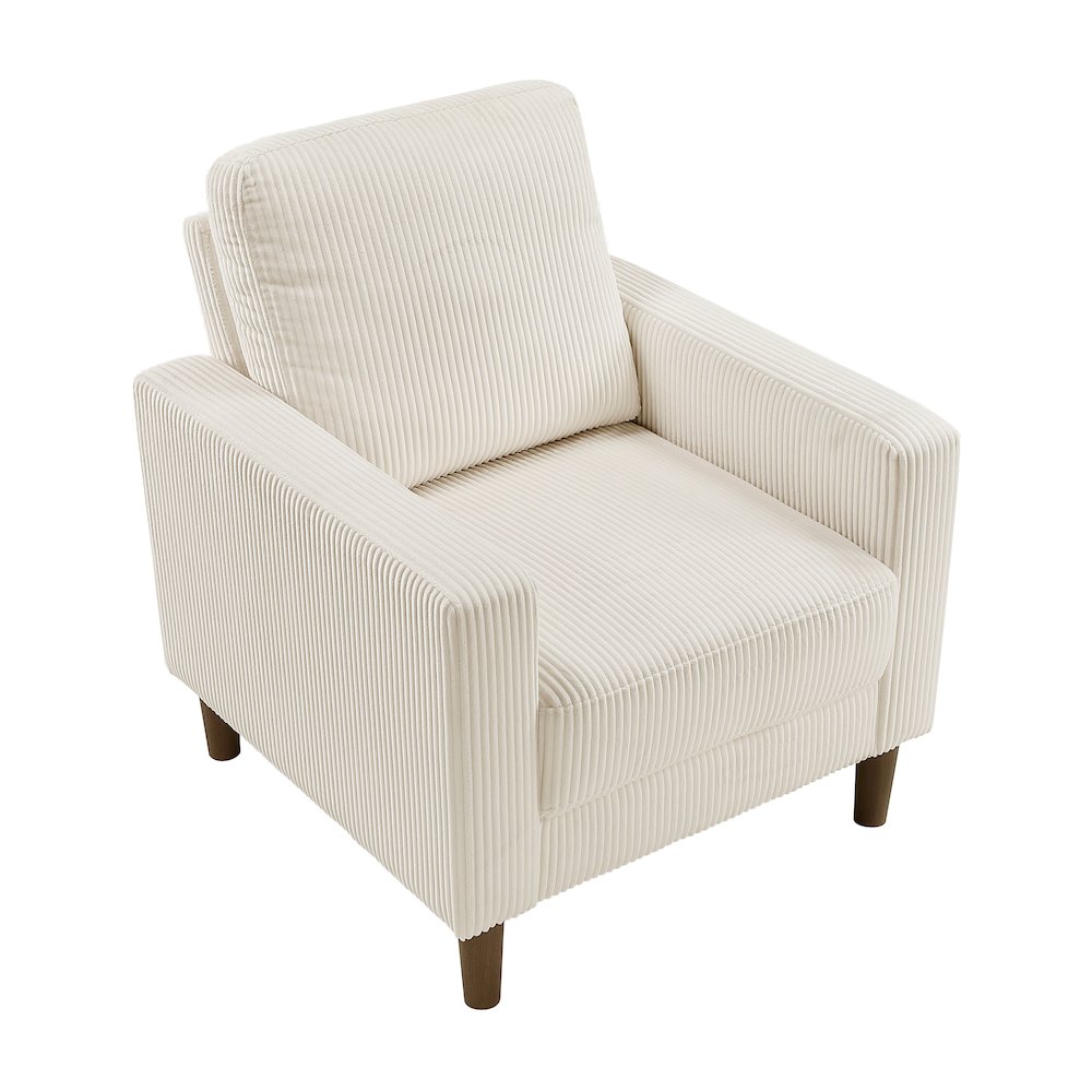 Crandall Corduroy Chair in Beige. Picture 2