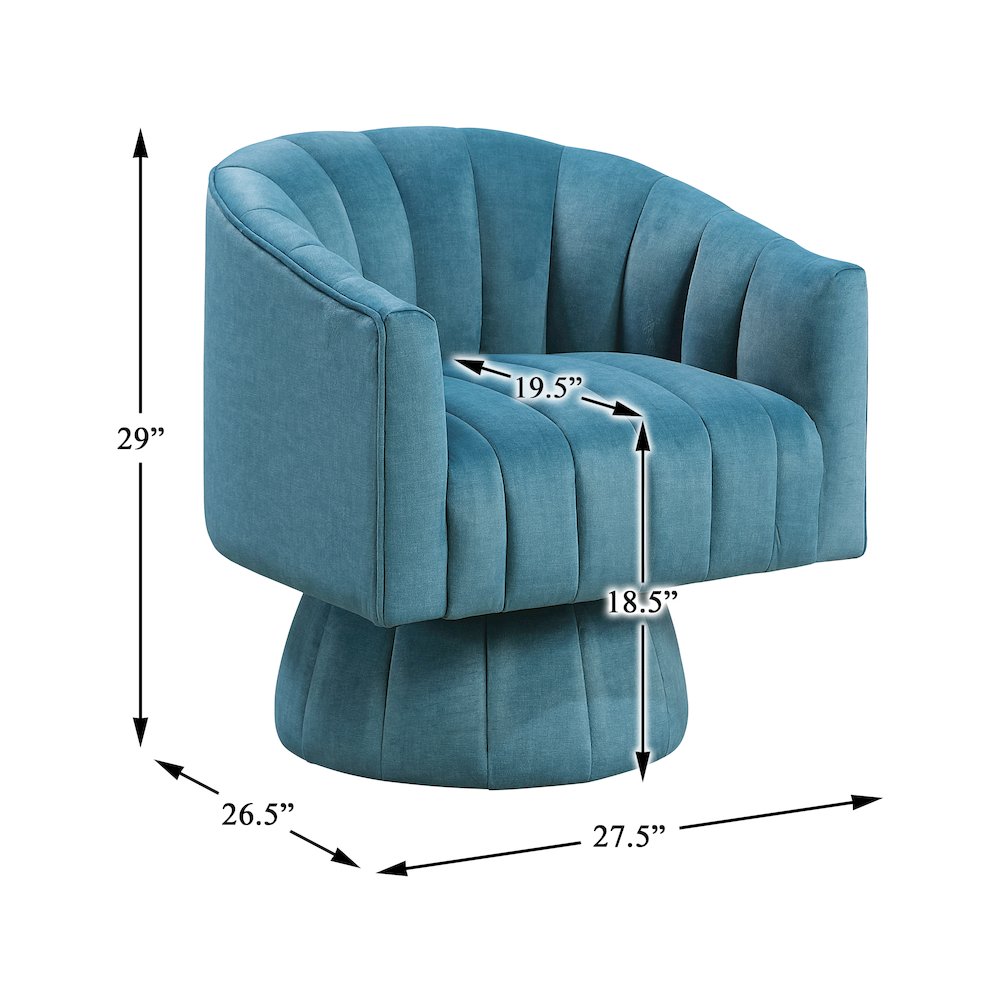 Lonita Velvet Swivel Chair in Dark Teal. Picture 5