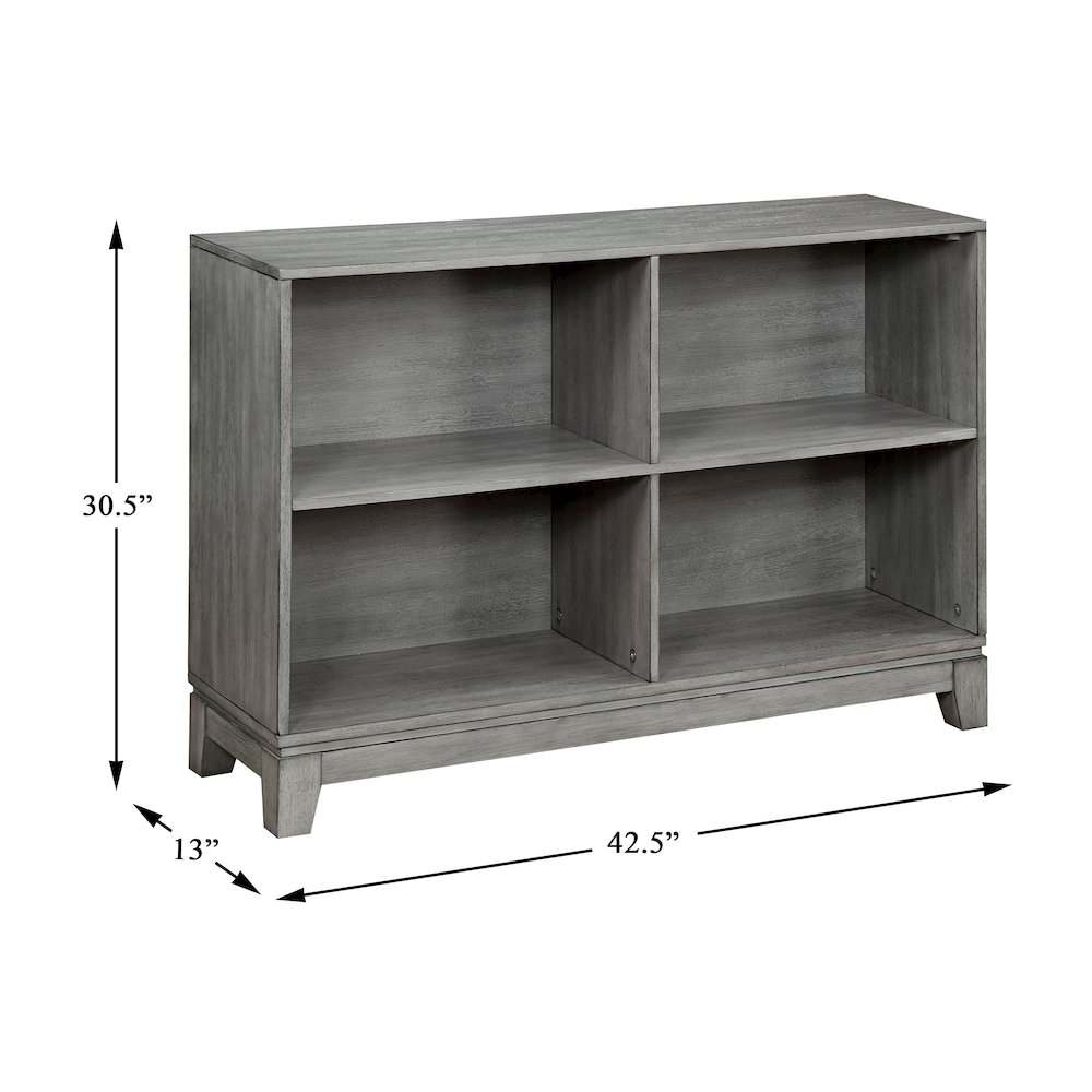 Garretson Acacia Bookcase in Gray. Picture 4