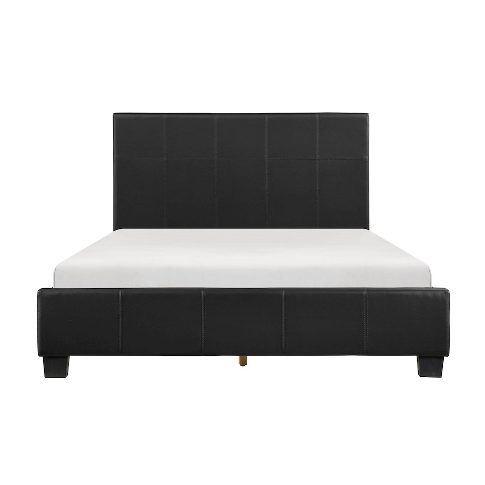 Lorenzi Faux Leather Eastern King Bed in Black. Picture 4