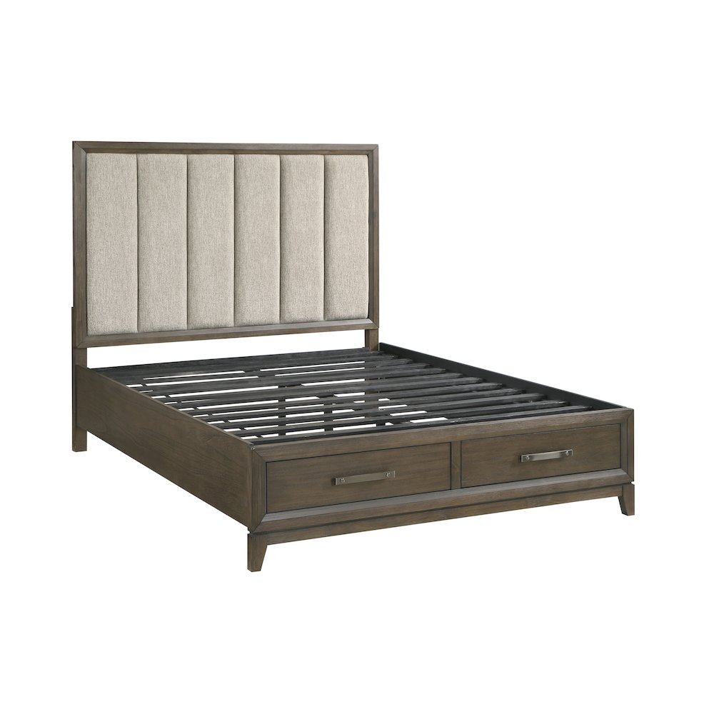 Aris Asian Hardwood Eastern King Platform Bed in Dark Walnut. Picture 2