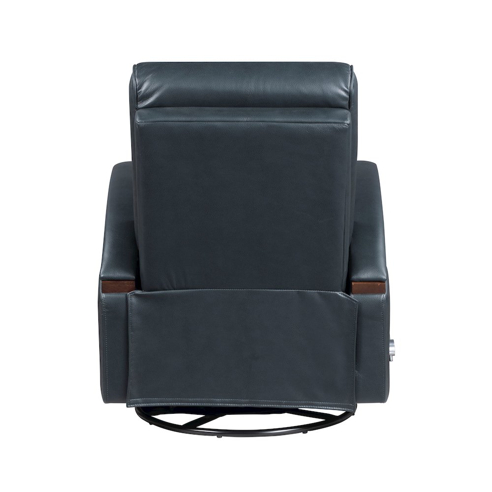 Margot Faux Leather Swivel Glider Reclining Chair in Dark Blue. Picture 3