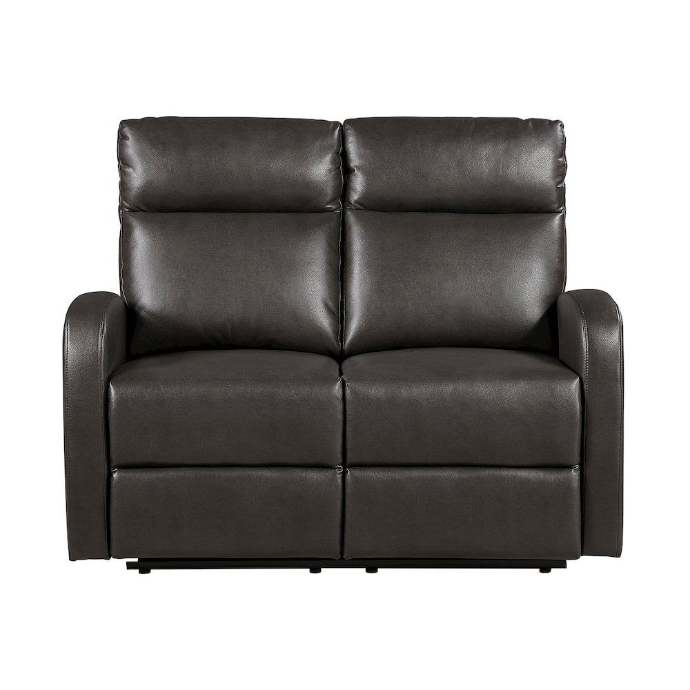 Allen Faux Leather Double Reclining Love Seat in Espresso. Picture 4
