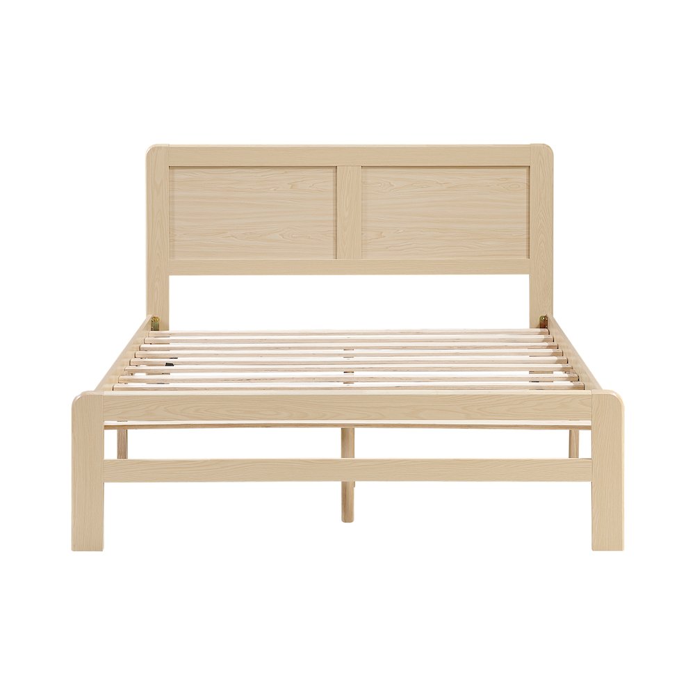 Carter Asian Hardwood Queen Platform Bed in Natural. Picture 7