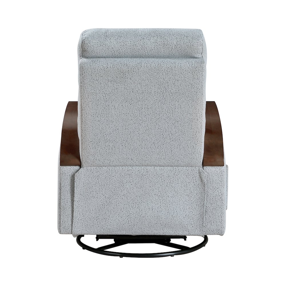 Margerie Boucle Swivel Glider Reclining Chair in Gray. Picture 3