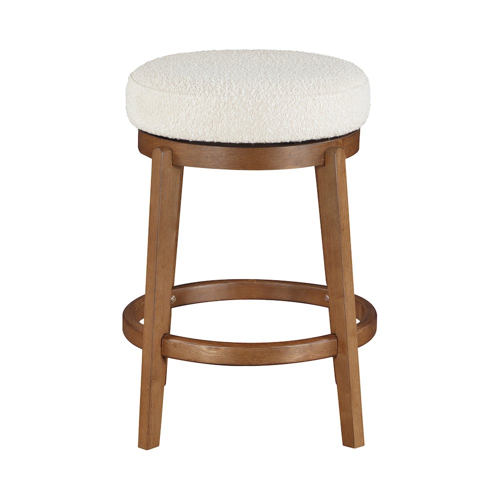 Lily Asian Hardwood Swivel Counter Height Chair in Brown. Picture 4
