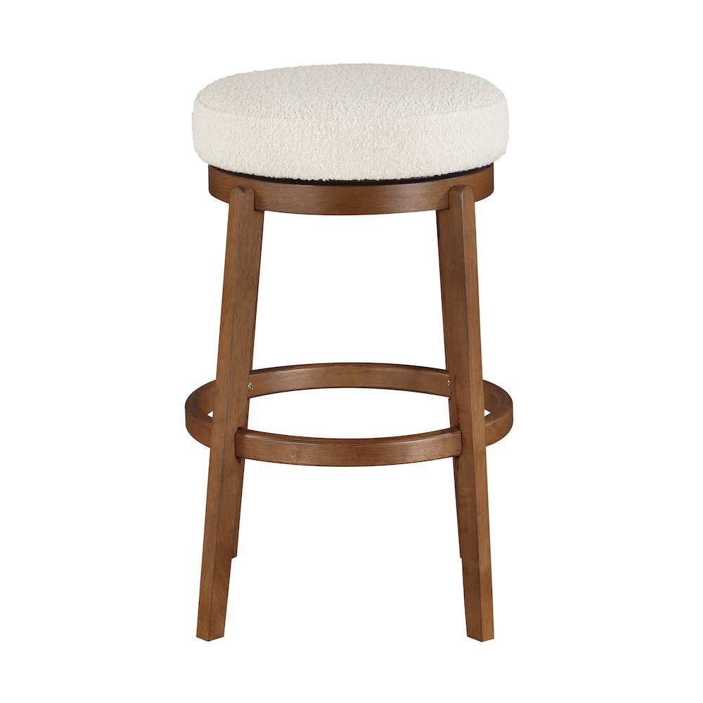 Lily Asian Hardwood Swivel Pub Height Chair in Brown. Picture 4