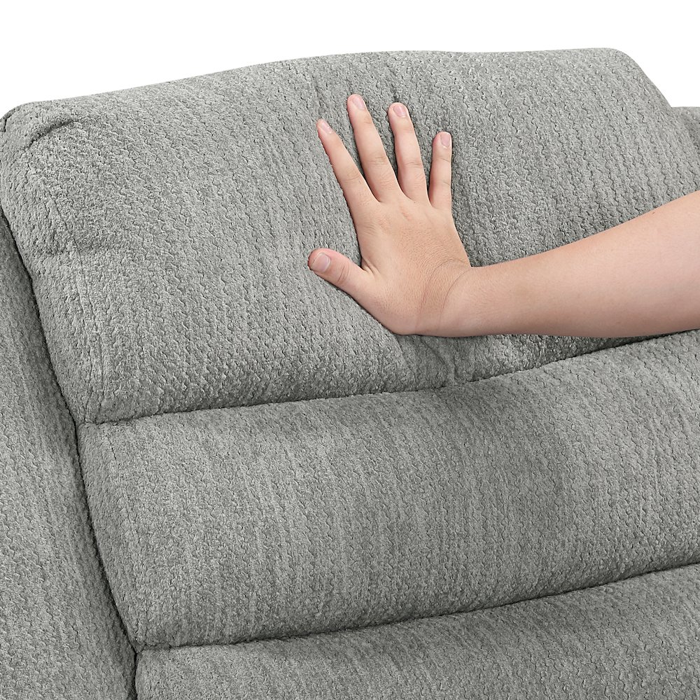 Oxford Microfiber Swivel Glider Reclining Chair in Gray. Picture 8