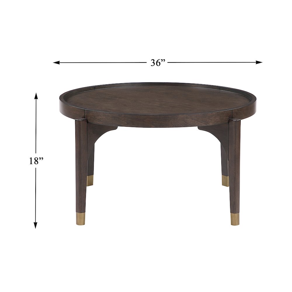 Anton Asian Hardwood Cocktail Table in Dark Brown. Picture 4