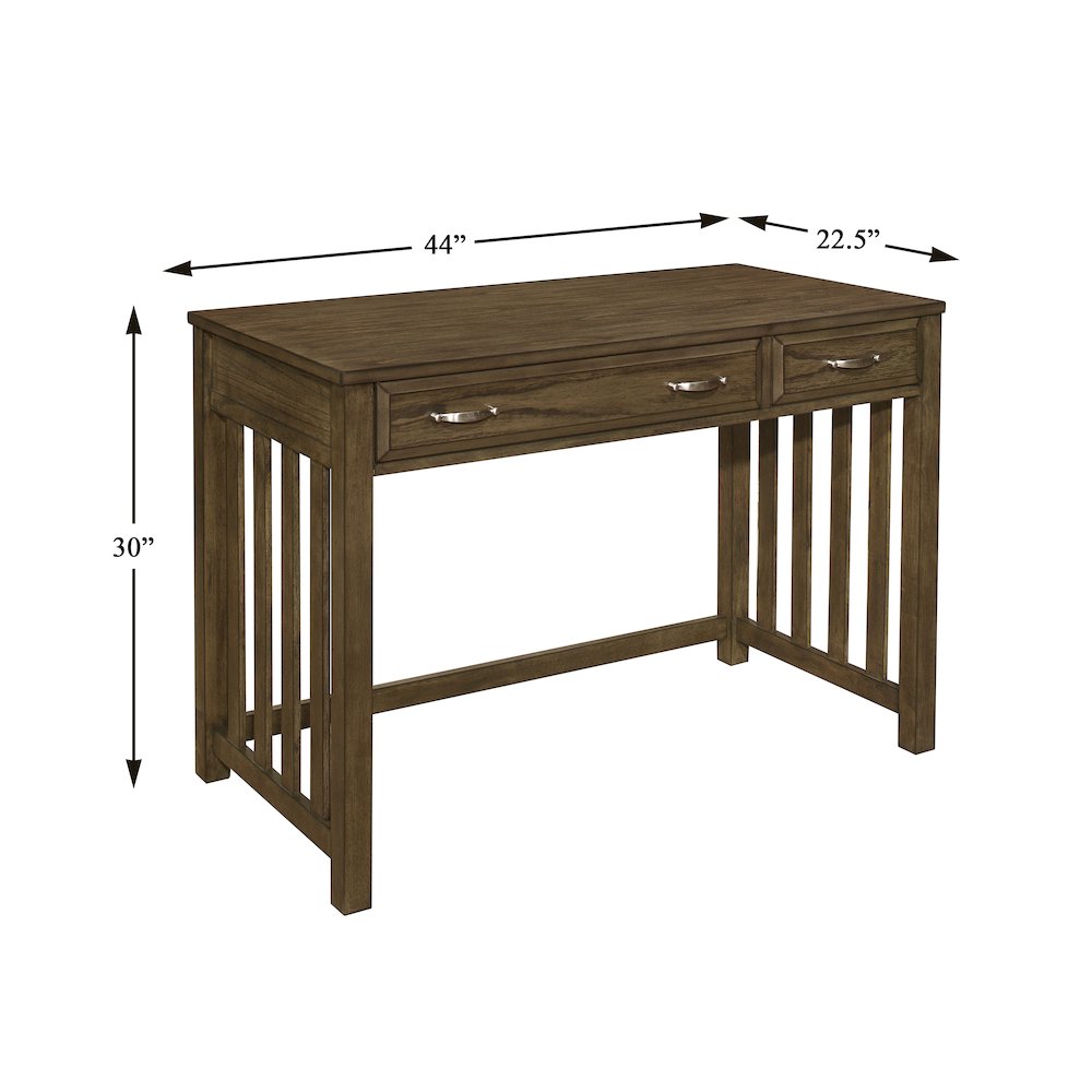 Blanche Asian Hardwood Desk in Brown Gray. Picture 5