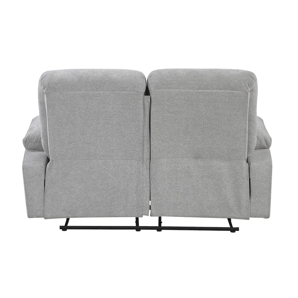 Jules Chenille Double Reclining Love Seat in Gray. Picture 3