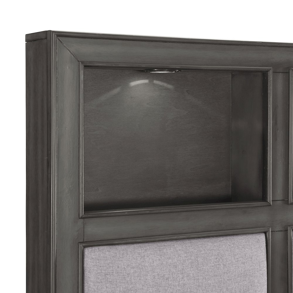 Wittenberry Asian Hardwood Queen Platform Bed in Gray. Picture 5