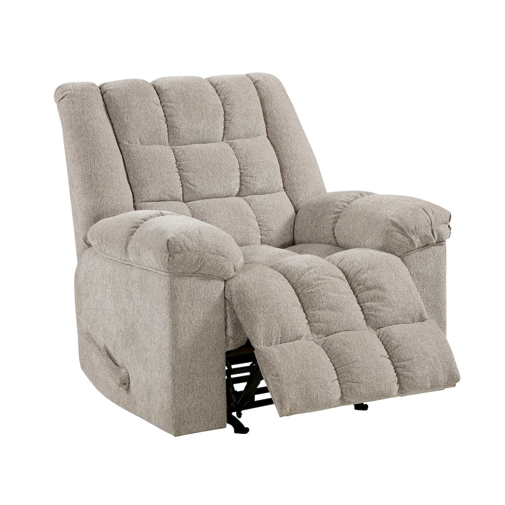 Baldwin Chenille Rocker Reclining Chair in Light Brown. Picture 7