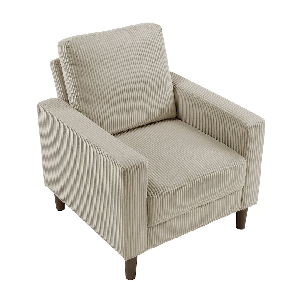 Crandall Corduroy Chair in Taupe. Picture 2