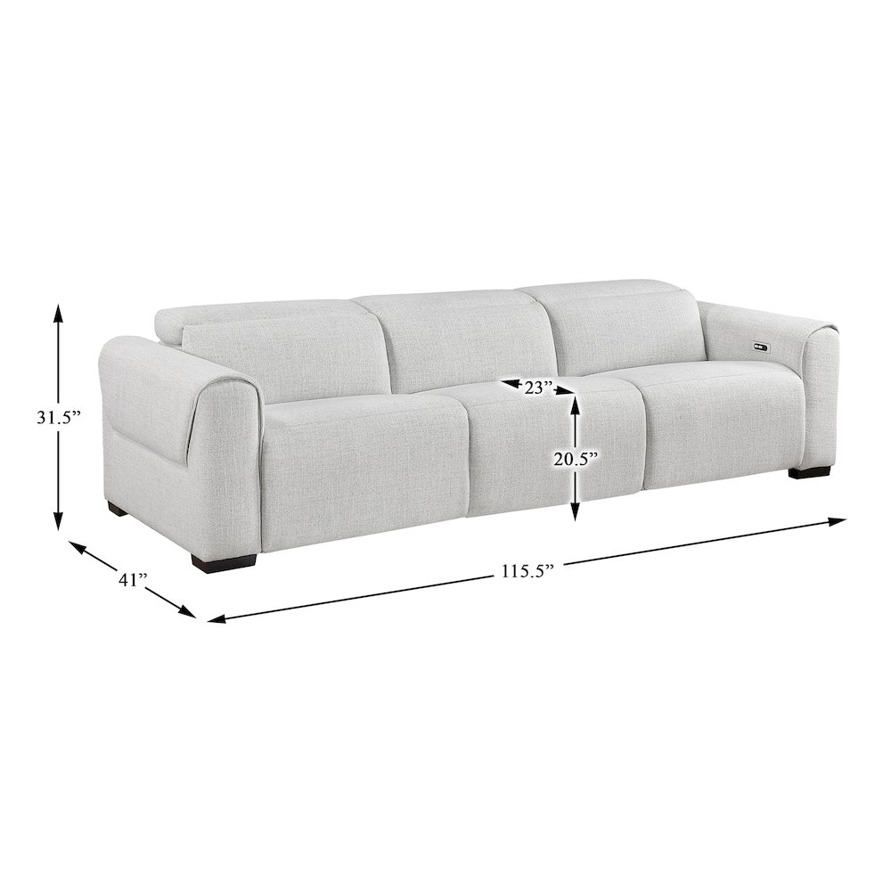 McPherson Chenille Power Double Reclining Sofa in Cloud. Picture 5